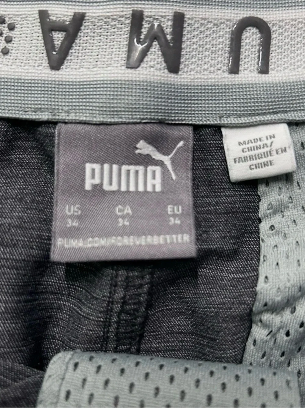 Men’s Puma Charcoal Grey Golf Shorts Size 34 Summer